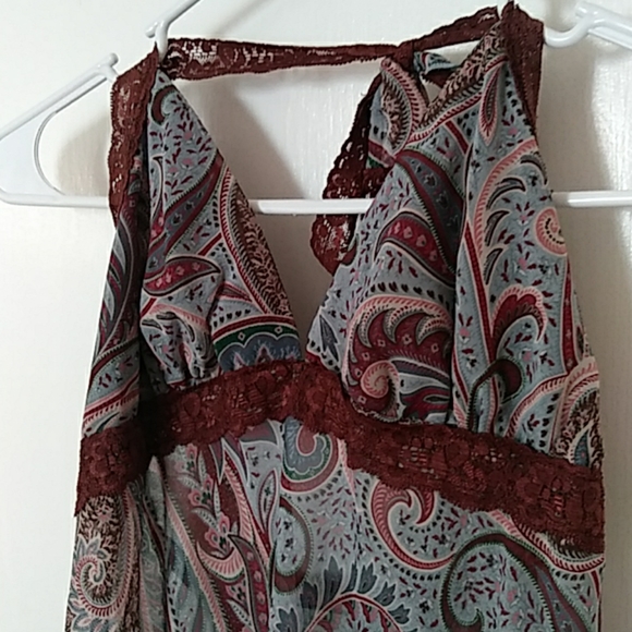 Boho Sheer flowy halter top - Picture 1 of 5